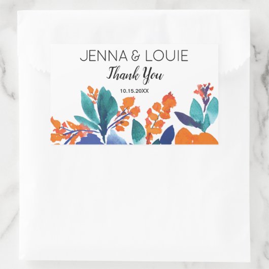 Sticker Rectangulaire Mariage floral dynamique (Sac)