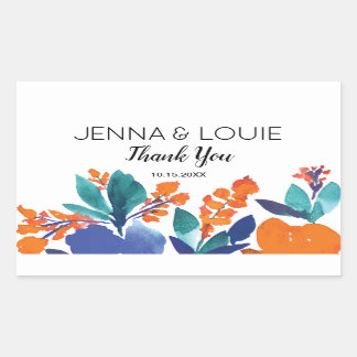 Sticker Rectangulaire Mariage floral dynamique