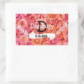 Sticker Rectangulaire Mariage floral personnalisé (Sac)