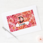 Sticker Rectangulaire Mariage floral personnalisé (Enveloppe)