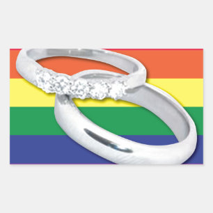 Sticker Rectangulaire Mariage gay lesbien