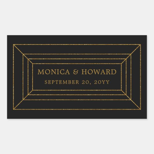 Sticker Rectangulaire Mariage géométrique (Devant)