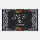 Sticker Rectangulaire Mariage gothique des Roses rouges (Devant)