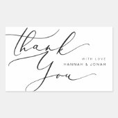 Sticker Rectangulaire Mariage minimaliste moderne en Merci (Devant)