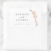 Sticker Rectangulaire Mariage minimaliste Pampas broussailleux (Sac)