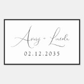 Sticker Rectangulaire Mariage Moderne Classique avec Bordure Blanche et (Devant)