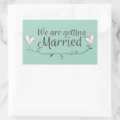 Sticker Rectangulaire Mariage Moderne Nous Nous Marions Doodle (Sac)
