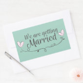 Sticker Rectangulaire Mariage Moderne Nous Nous Marions Doodle (Enveloppe)