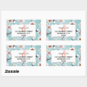 Sticker Rectangulaire Mariage ou Fiançailles en fleurs de cerisier blanc (Feuille)