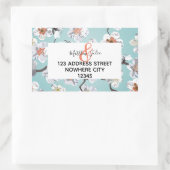 Sticker Rectangulaire Mariage ou Fiançailles en fleurs de cerisier blanc (Sac)