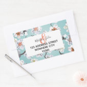 Sticker Rectangulaire Mariage ou Fiançailles en fleurs de cerisier blanc (Enveloppe)