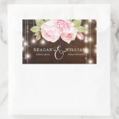 Sticker Rectangulaire Mariage personnalisé de luxe en bois rustique (Sac)