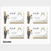 Sticker Rectangulaire Mariage simple et romantique (Feuille)