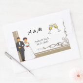 Sticker Rectangulaire Mariage simple et romantique (Enveloppe)