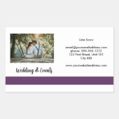 Sticker Rectangulaire Mariage violet et blanc (Devant)