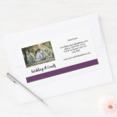 Sticker Rectangulaire Mariage violet et blanc (Enveloppe)