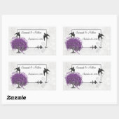 Sticker Rectangulaire Mariages de feuilles d'arbre du coeur pourpre (Feuille)
