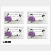 Sticker Rectangulaire Mariages de feuilles d'arbre du coeur pourpre (Feuille)