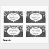 Sticker Rectangulaire Mariages de typographie de tableau noir (Feuille)