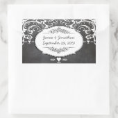 Sticker Rectangulaire Mariages de typographie de tableau noir (Sac)