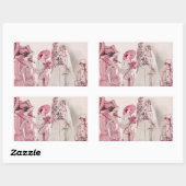 Sticker Rectangulaire Mariée et membres du personnel (Feuille)