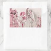 Sticker Rectangulaire Mariée et membres du personnel (Sac)