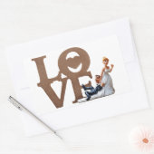 Sticker Rectangulaire Mariée et salle (Enveloppe)