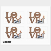 Sticker Rectangulaire Mariée et salle (Feuille)