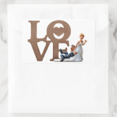 Sticker Rectangulaire Mariée et salle (Sac)