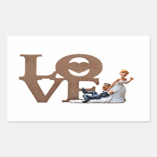 Sticker Rectangulaire Mariée et salle