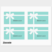 Sticker Rectangulaire Mariée Tiare Bleu sarcelle Personnalisé (Feuille)