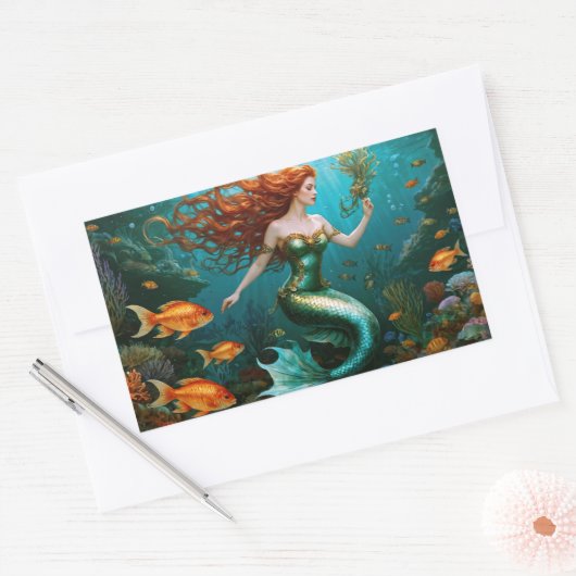 Sticker Rectangulaire "Marielle" - Belle sirène dansante (Enveloppe)