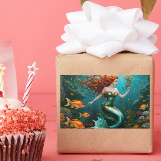 Sticker Rectangulaire "Marielle" - Belle sirène dansante (Fête)