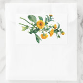 Sticker Rectangulaire Marigolds Ensoleillé Dessiné De La Nature (Sac)
