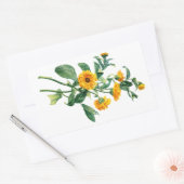 Sticker Rectangulaire Marigolds Ensoleillé Dessiné De La Nature (Enveloppe)