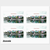 Sticker Rectangulaire Marina des Bahamas de Nassau (Feuille)