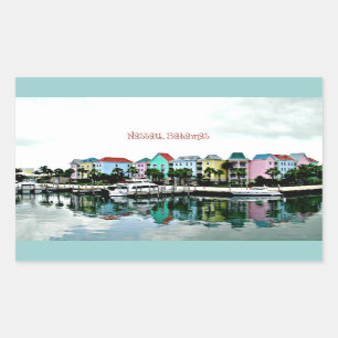 Sticker Rectangulaire Marina des Bahamas de Nassau