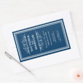 Sticker Rectangulaire Marine Bleu Élégant Mariage Monogramme Bouteille d (Enveloppe)