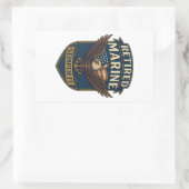 Sticker Rectangulaire Marine Corps Veteran Logo Emblem (Sac)
