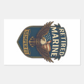 Sticker Rectangulaire Marine Corps Veteran Logo Emblem (Devant)