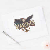 Sticker Rectangulaire Marine Corps Veteran Logo Emblem (Enveloppe)