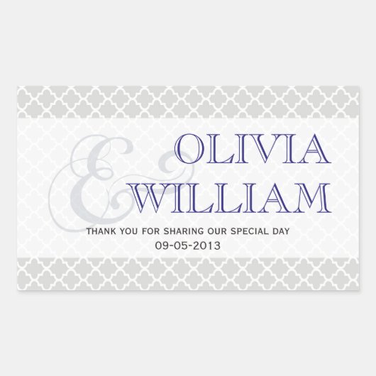 Sticker Rectangulaire Marine gris maroquinerie marocaine esperie et mari (Devant)