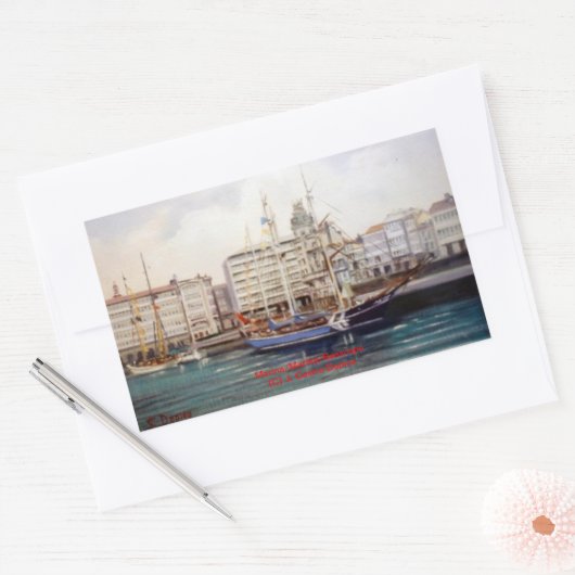 Sticker Rectangulaire Marine/Marine/Seascape (Enveloppe)