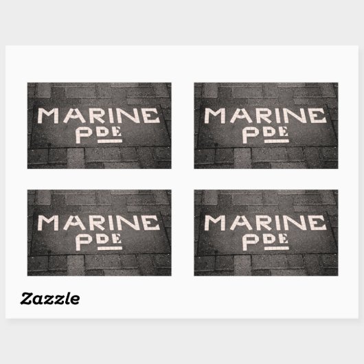 Sticker Rectangulaire Marine Parade, Napier, Nouvelle-Zélande (Feuille)