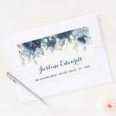 Sticker Rectangulaire Marine Peony Silver Dusty Blue Eucalyptus (Enveloppe)
