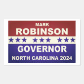 Sticker Rectangulaire Mark Robinson Gouverneur Caroline du Nord 2024 (Devant)