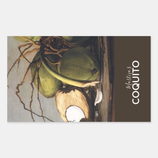 Sticker Rectangulaire Marketing Classique Coquito Coco (Devant)