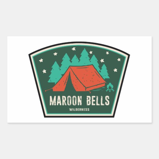 Sticker Rectangulaire Maroon Bells Wilderness Camping (Devant)