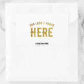 STICKER RECTANGULAIRE MARQUE BLANCHE MODERNE ET PERSONNALISABLE VÉRIFIÉE (Sac)