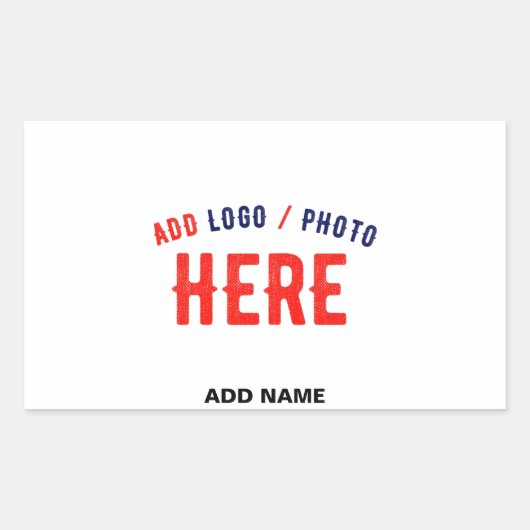 STICKER RECTANGULAIRE MARQUE BLANCHE MODERNE ET PERSONNALISABLE VÉRIFIÉE (Devant)